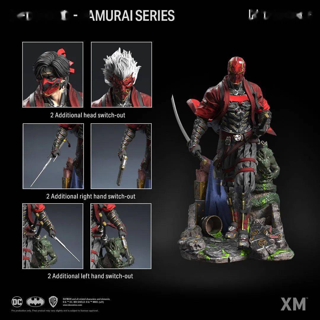 xm studios发布一系列dc雕像产品,包括和风系列的红头罩,1/4的机车