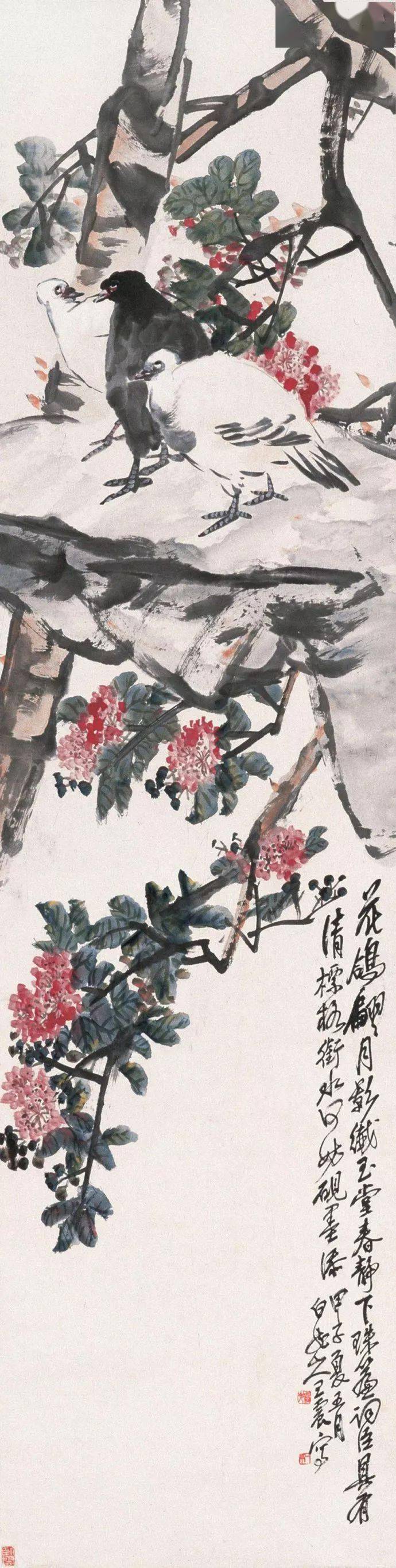 王一亭没骨花鸟,太美了