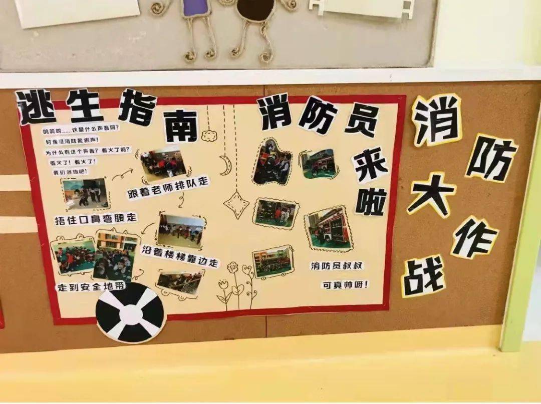 幼儿园消防环创展板打印版素材