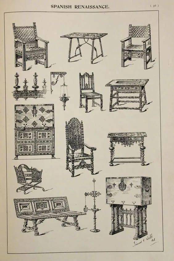 一些世界经典传统家具设计手绘稿!