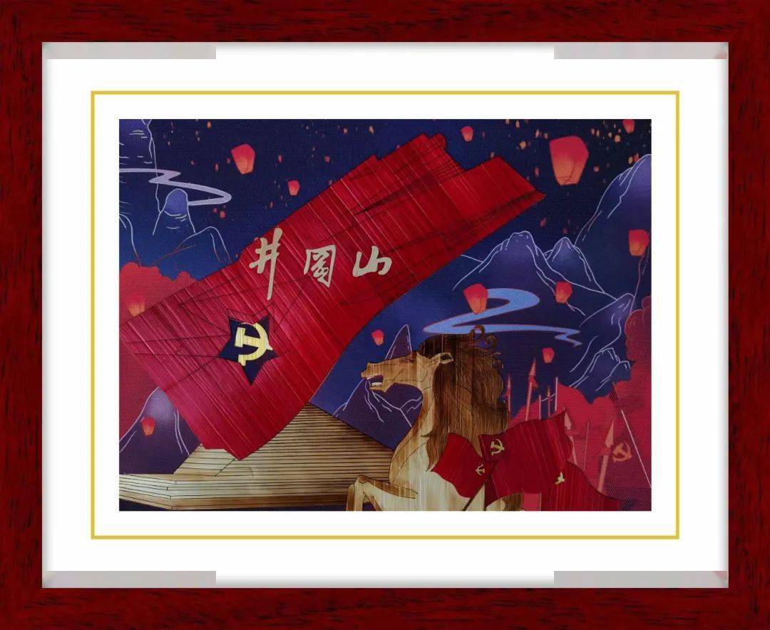 麦秆画作品 麦秆画是中国独有的特色工艺品之一,中国民间剪贴画的一种