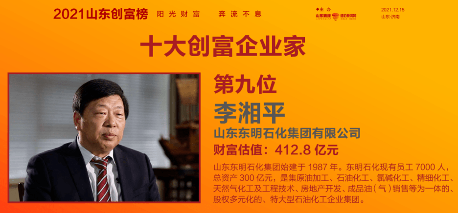 2021山东创富榜发布魏桥郑淑良全省第一16市第一分别是他们