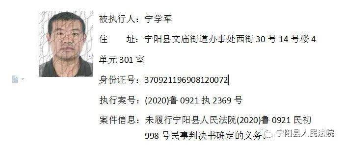 宁阳县人民法院失信被执行人名单_来源_宁阳县_名单