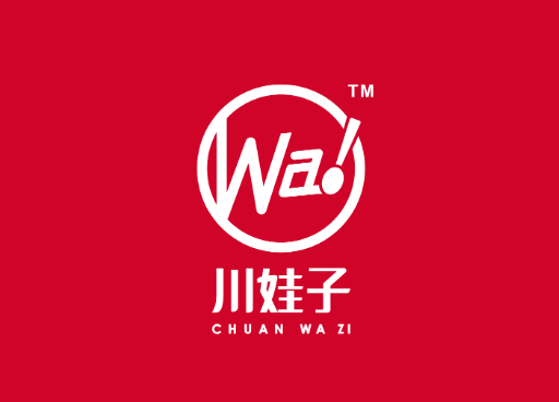 川娃子新logo,将"川娃子"品牌名中"娃"以英文拼音"wa"呈现,作为新标识