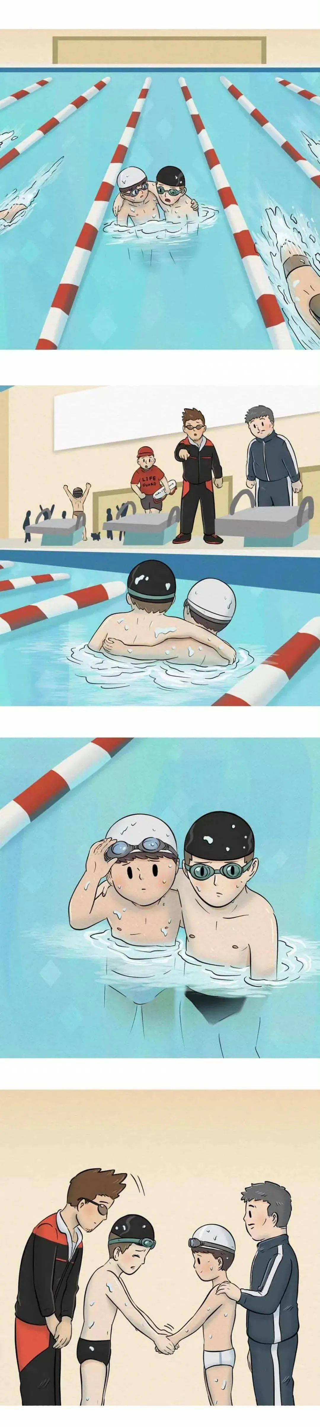 无声漫画游泳比赛