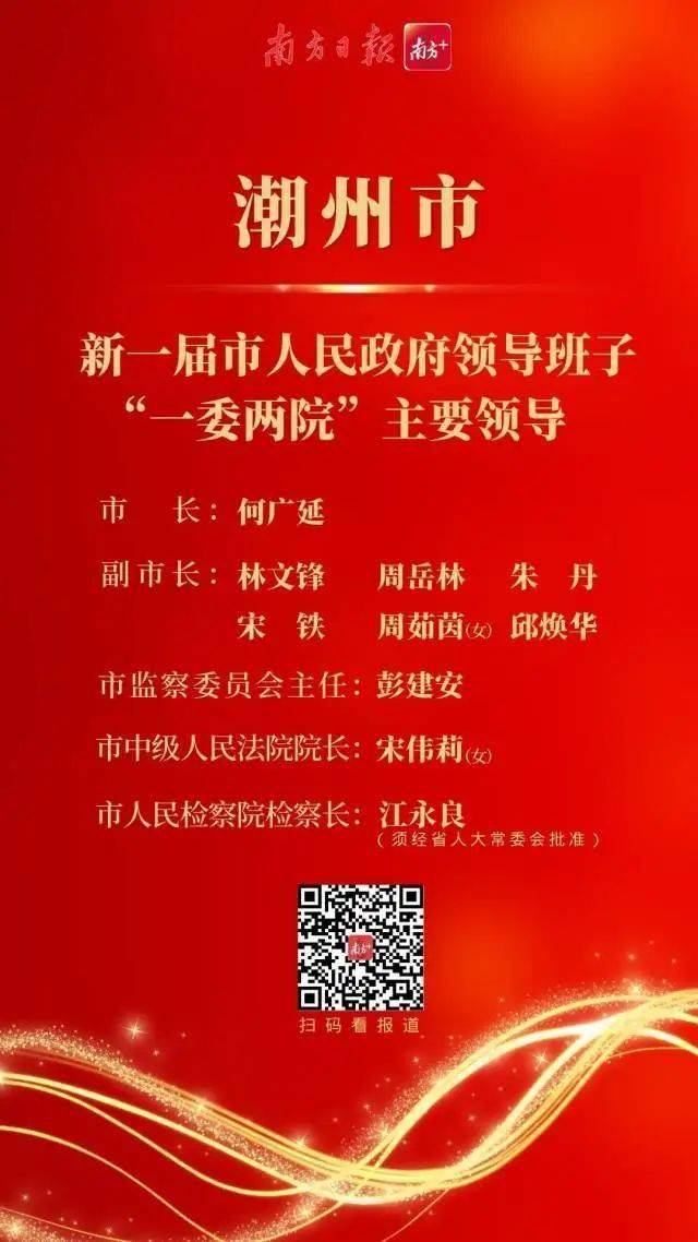 新一届潮州市人大常委会市政府领导班子选举产生附简历照片