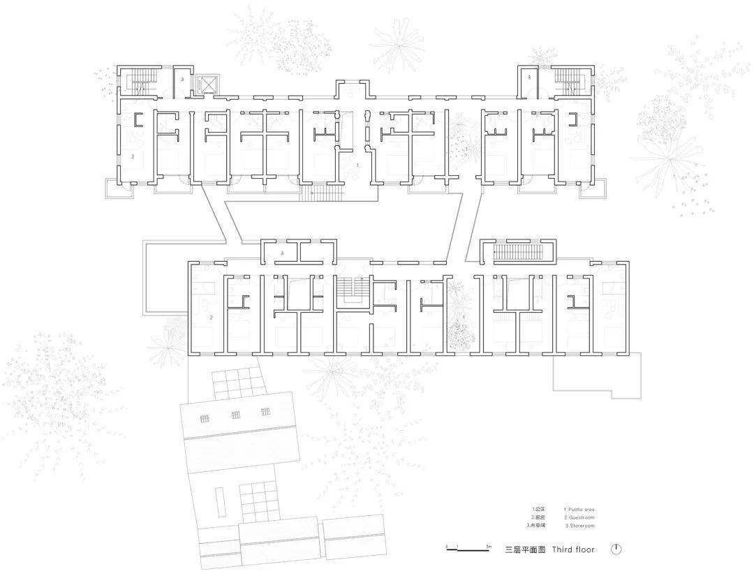 ▼4层平面图,plan level 408 sz-architects▼剖透视图,sectional