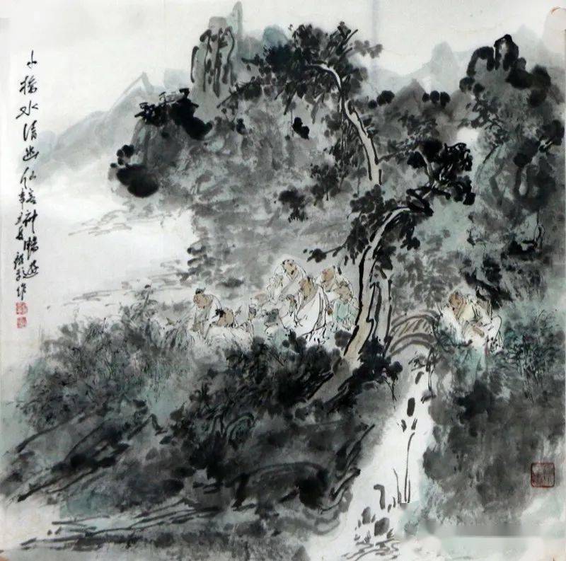 陶然于林泉神遇而入浑当代著名画家顾平先生作品壬寅贺新春成功美术馆