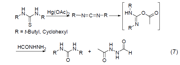 1,3-二烷基硫脲在醋酸汞作用下生成1,3-二烷基-o-乙酰基异硫脲中间体