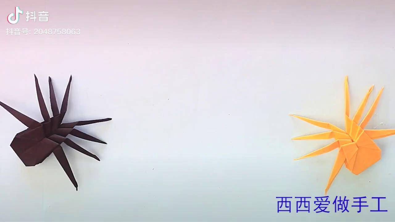 万圣节到了教你用一张纸做非常逼真的蜘蛛手工折纸知识创作人知识创作