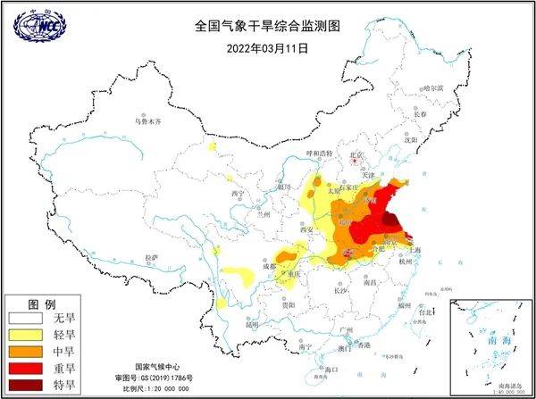 中东部将迎两轮降水 利于缓和黄淮地区气象干旱