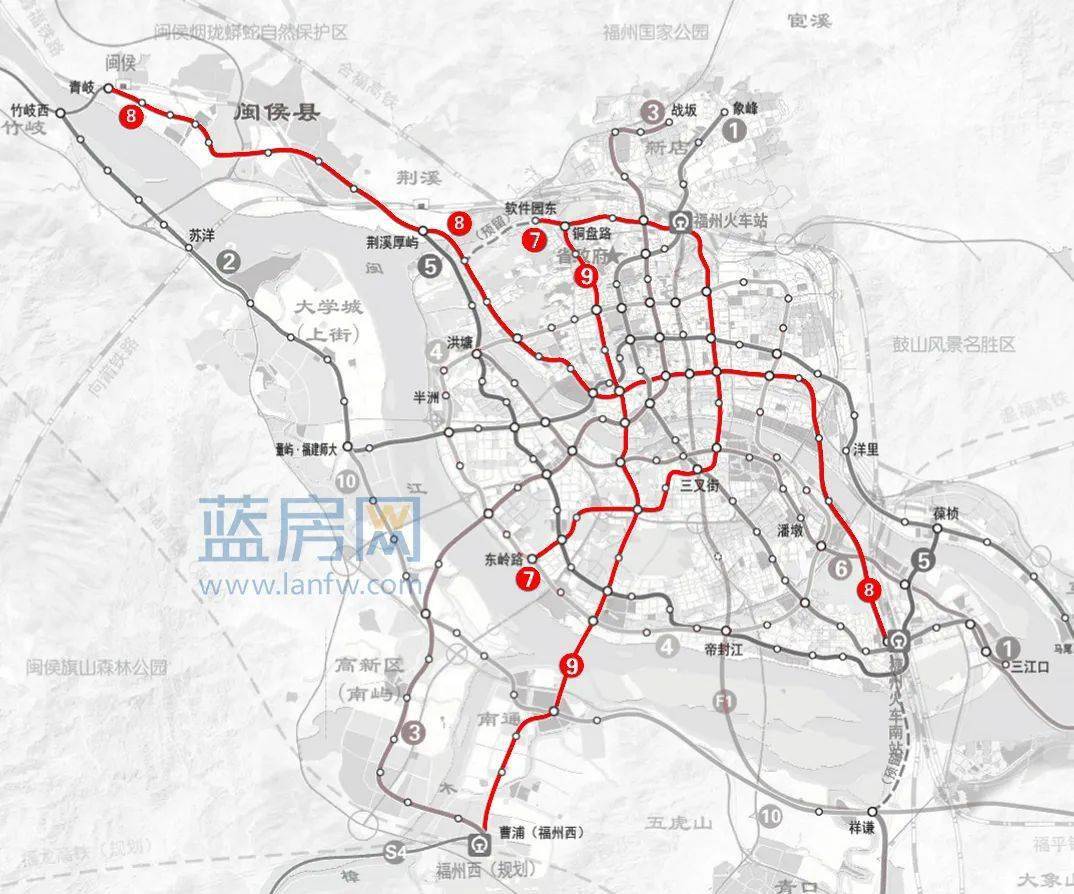 重磅公示福州远景布局轨道交通20条多条地铁走向调整附解读