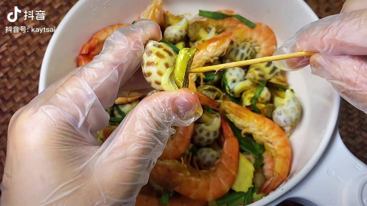 盐焗海鲜盐焗花螺盐焗大虾3分钟快手菜菜鸟秒变大厨盐焗虾盐焗系列盐