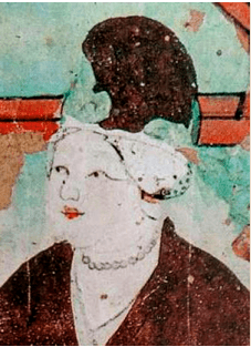 只不过赞普侍从的帽子与吐鲁番阿斯塔那出土绢画中女胡帽的戴法一样