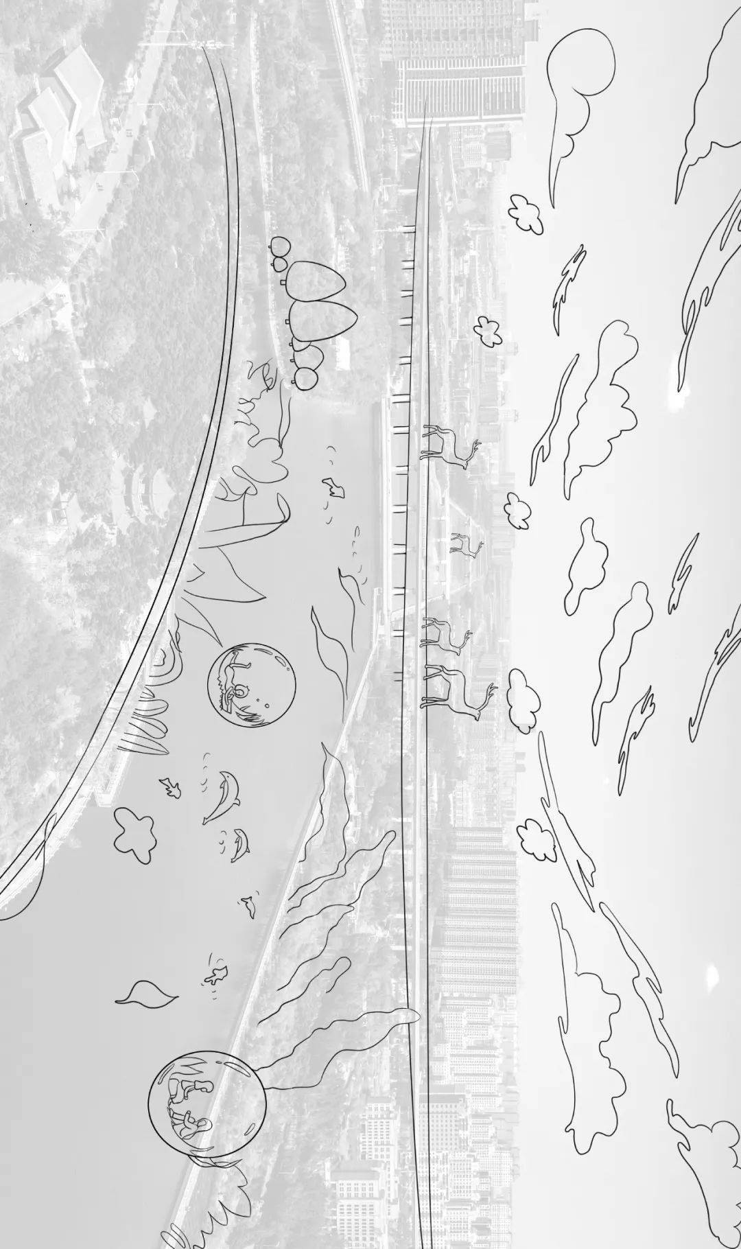 简笔画 手绘 线稿 1080_1820 竖版 竖屏