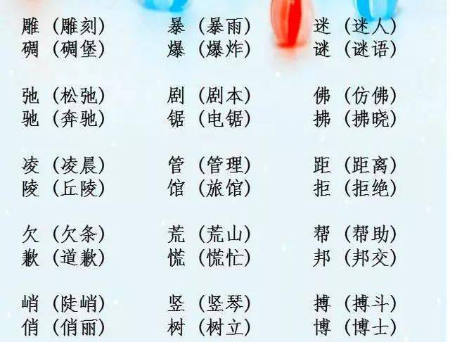 小学语文必考:辨字组词,收藏了让孩子每天读一读吧_人