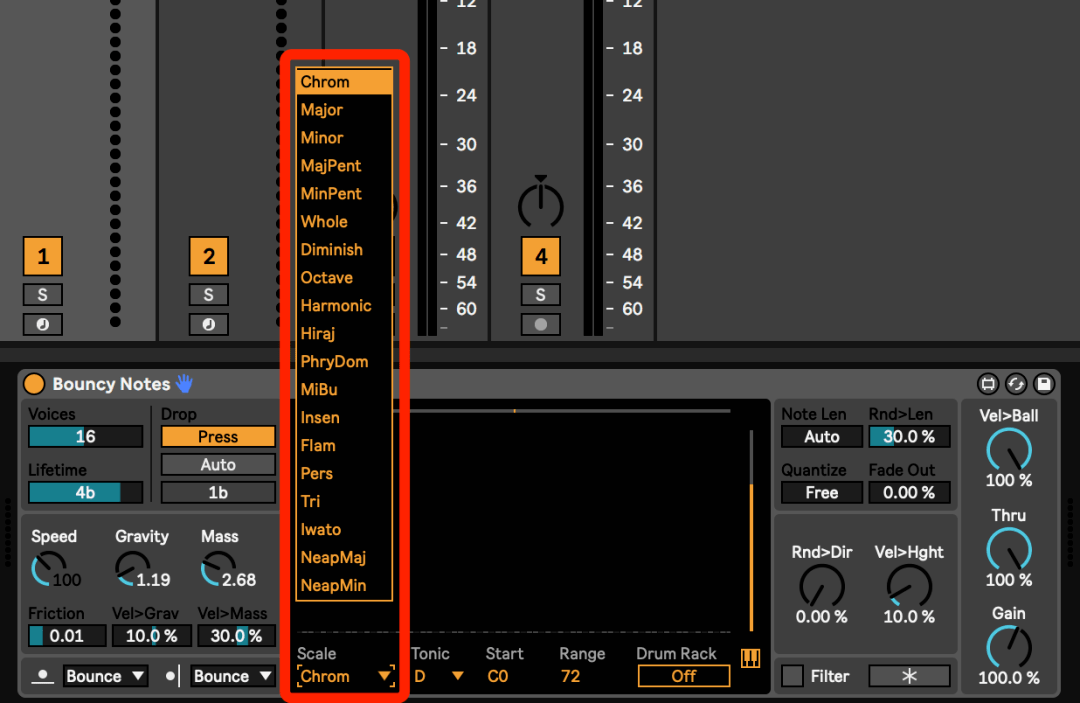 logic pro中的transposer除了半音移调还有音阶限制功能