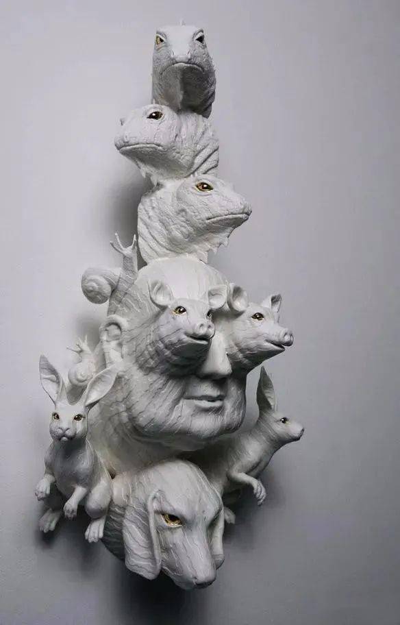雕塑家wookjaemaeng专注于动物陶瓷雕塑作品表达人与动物之间的关系