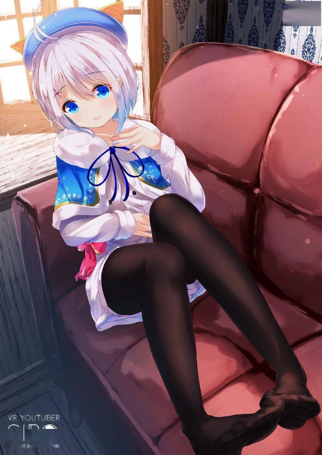 美图分享丨白发蓝眼VTuber！