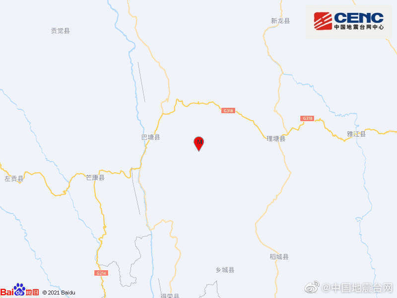四川甘孜州巴塘县发生3.3级地震