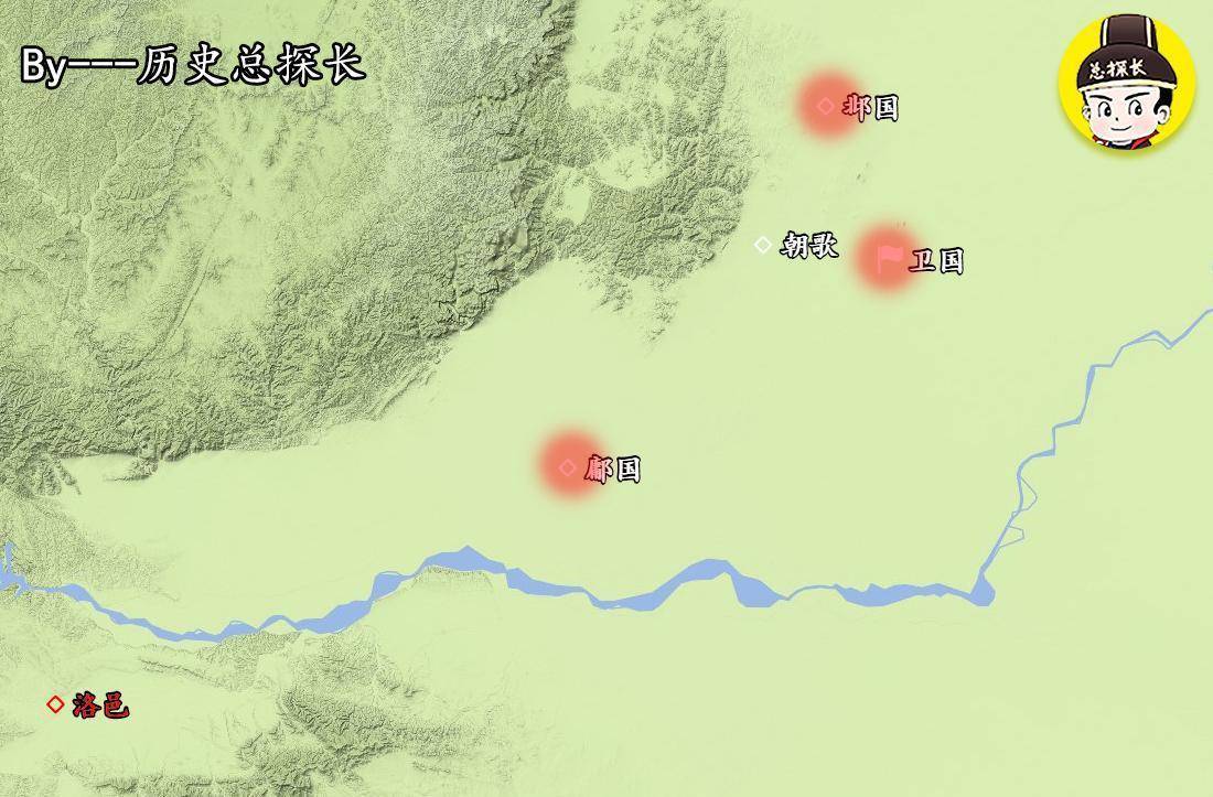 卷土重来,周武王分封三个弟弟管叔,蔡叔,霍叔分置卫国,鄘国(yōng,邶