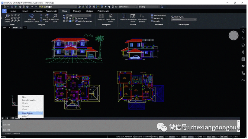 bricscad:模型空间打印_绘图_样式表_页面