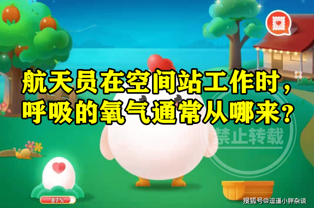 原创航天员在空间站工作时呼吸的氧气通常从哪来呢蚂蚁庄园答案