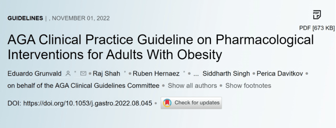 AGA抗肥胖药物指南发布，成人药物减肥将有章可循