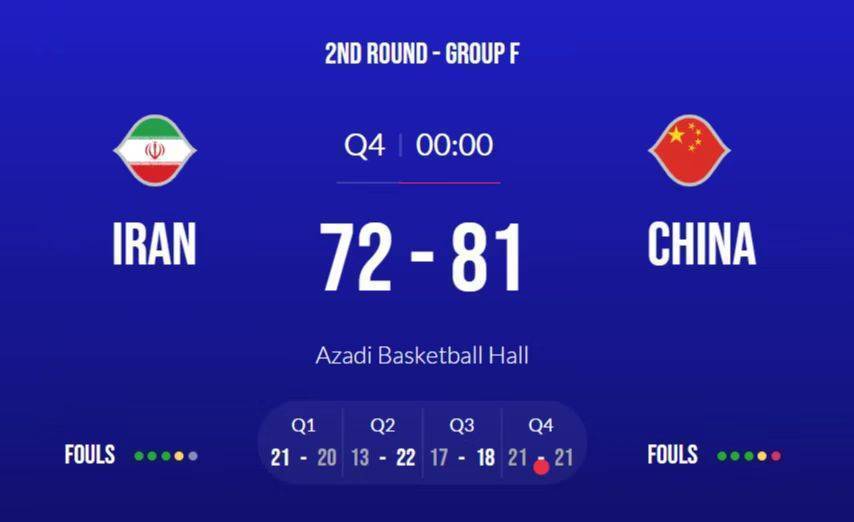 中国男篮战胜伊朗，间隔世界杯更近了