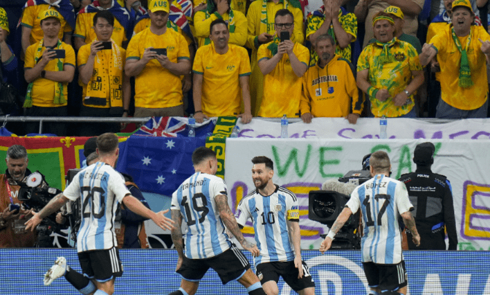 梅西里程碑破门！阿根廷2-1淘汰澳大利亚，晋级八强将战荷兰