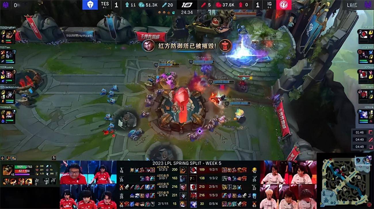 LOL-LPL：Qingtian史前巨鳄一打三主宰角逐，TES 2-1力克IG