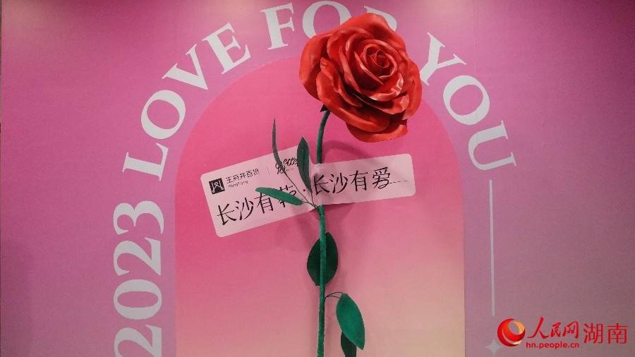 长沙多地推出爱心投屏、巨型玫瑰 迎接情人节到来（长沙爱滋病有多少人口）