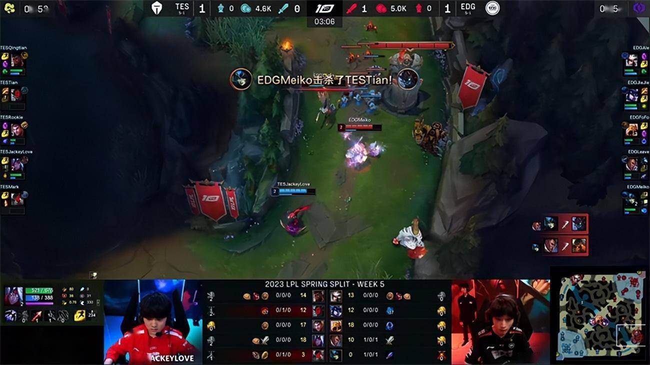 LOL-LPL：Rookie永恩双剑滑斩刺杀双C，TES团战造胜2-1力克EDG