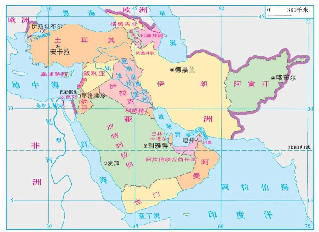 大气运动常识点最全梳理，空白＋彩色世界区域天文填图（可下载）