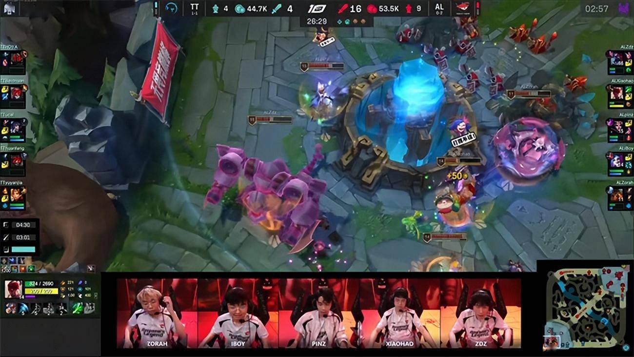 LOL-LPL：zdz科加斯上单一打二反杀赛恩，AL 2-1击败TT解锁首胜