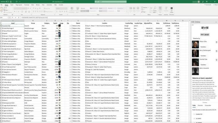 《EVE Online》与微软合作推出 Excel 插件，轻松管理游戏数据