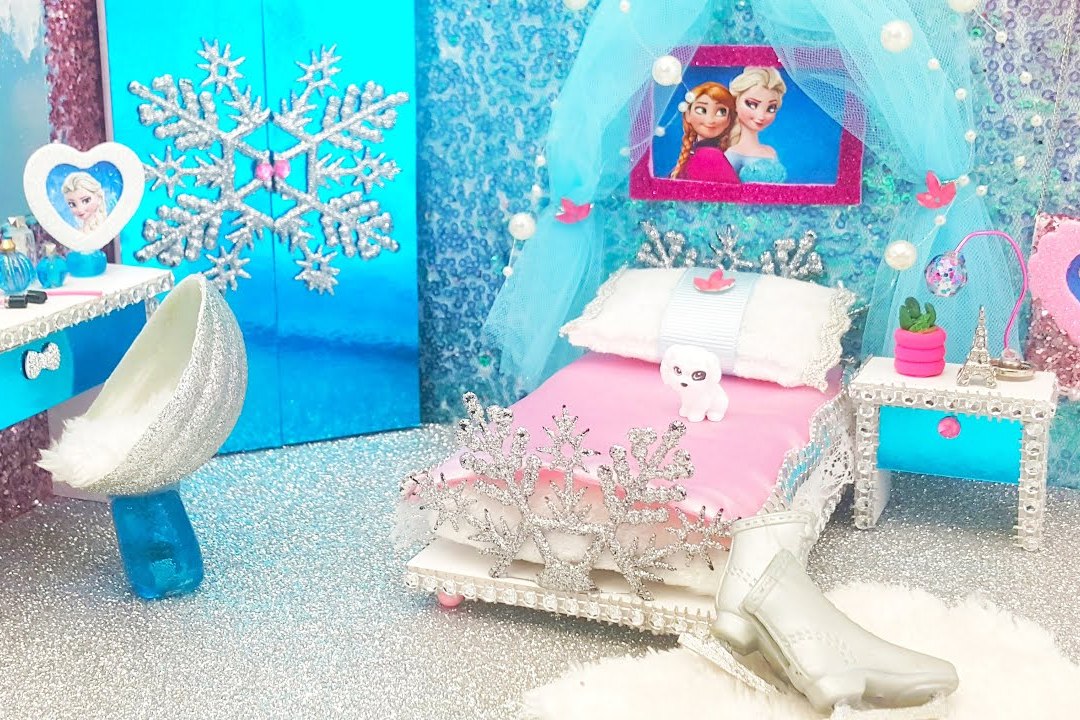 手工制作迪斯尼公主房艾莎公主的卧室好精美呀