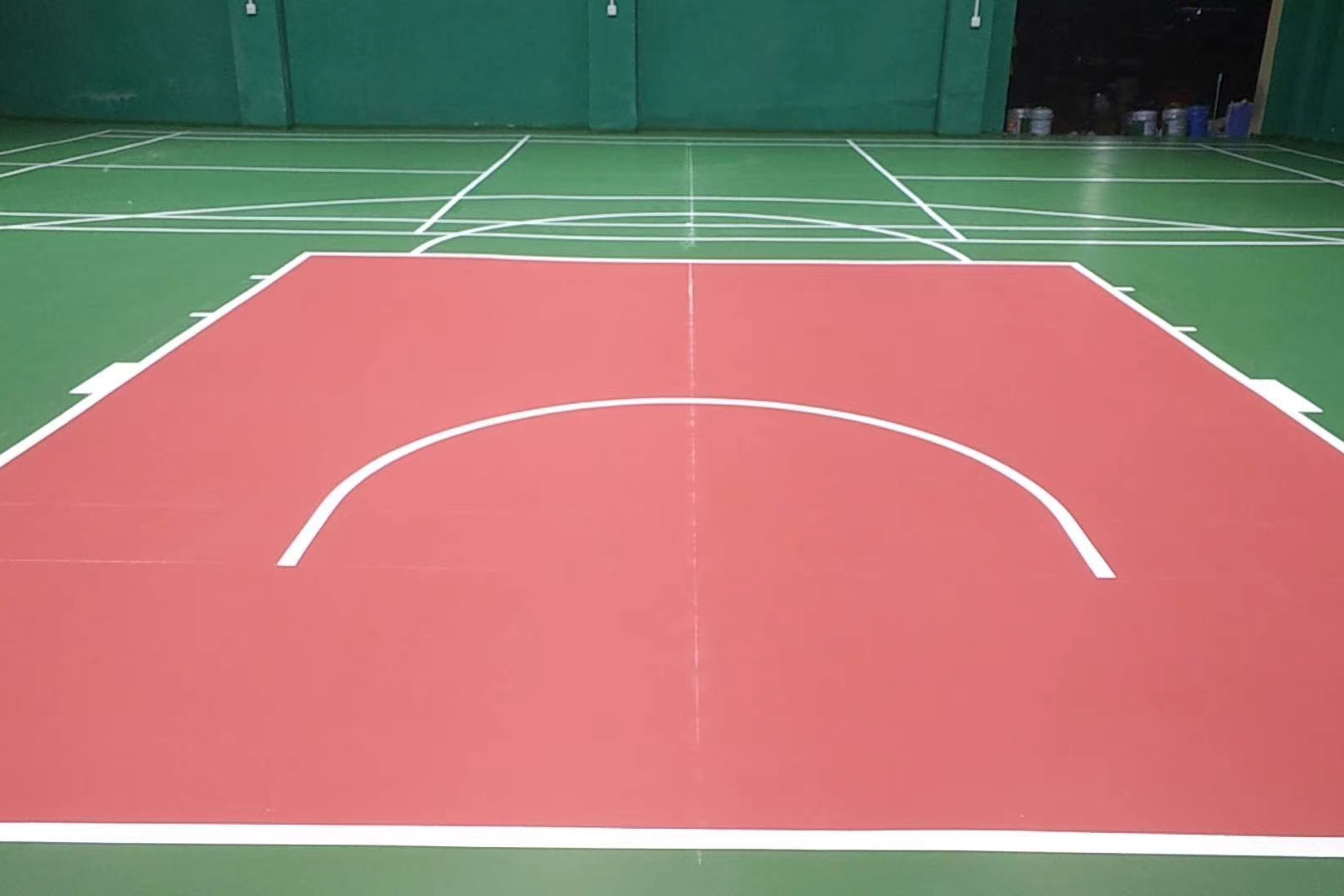 硅pu篮球场划线中