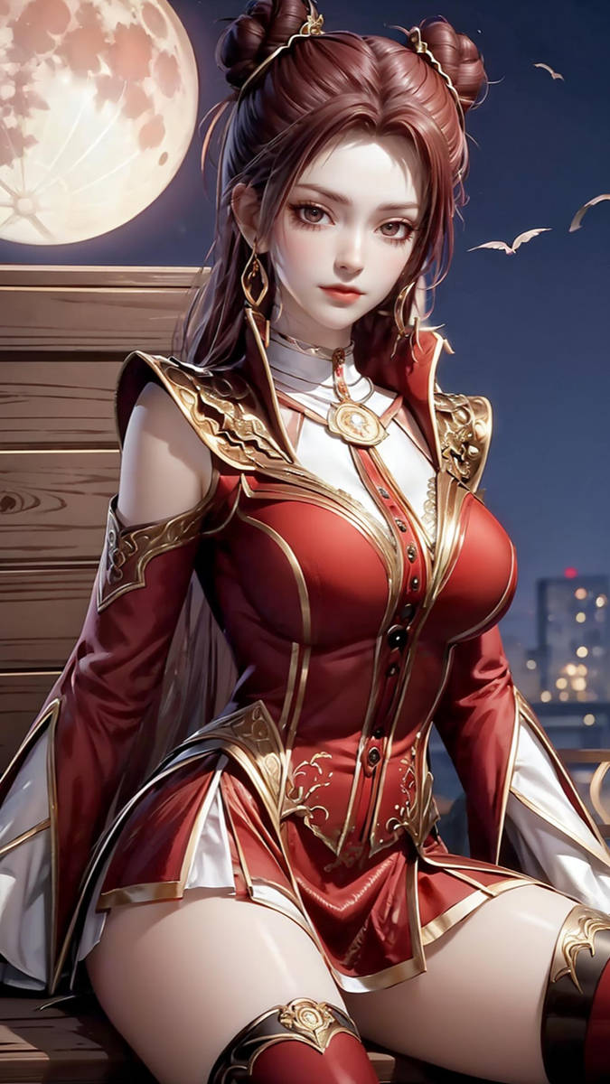 国漫女神马小桃高清ai手机壁纸猫系美女