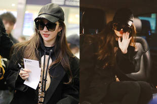 刘亦菲和巴黎粉丝打招呼