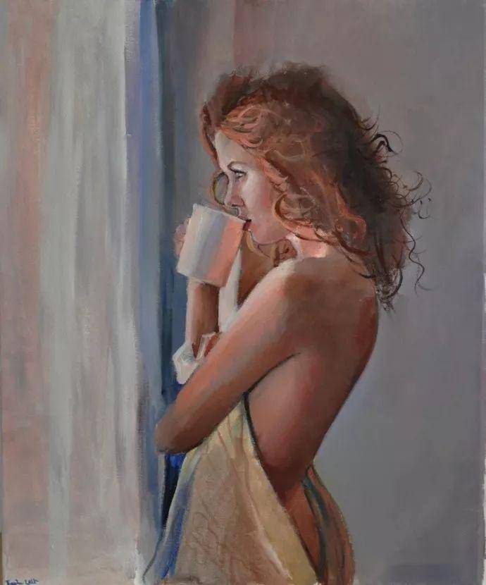 开放而又沉静的女人波兰画家emiliawilk人物油画欣赏