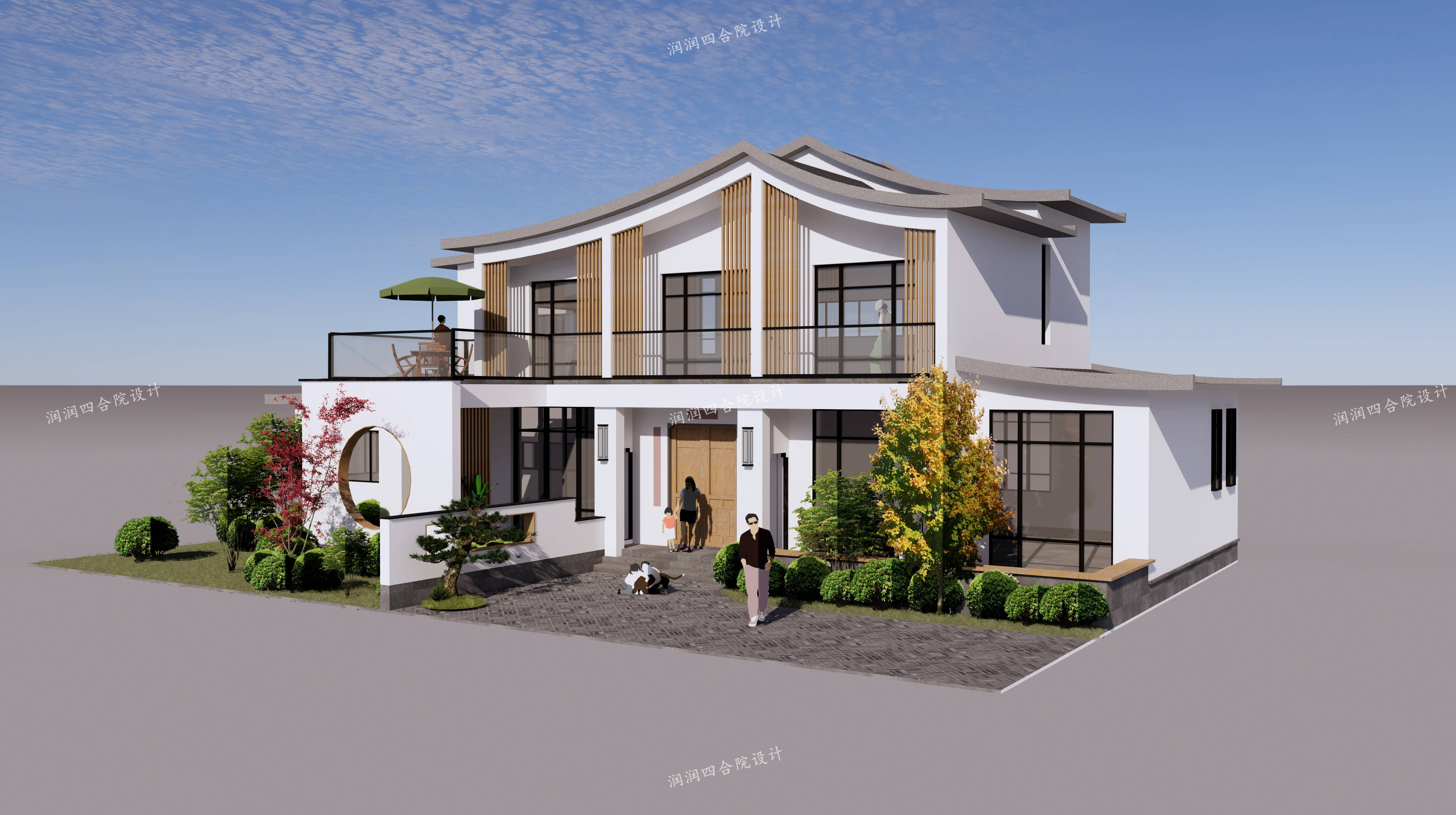 重庆山地上的两层现代轻中式别墅,村民们都以为是要做民宿——润润