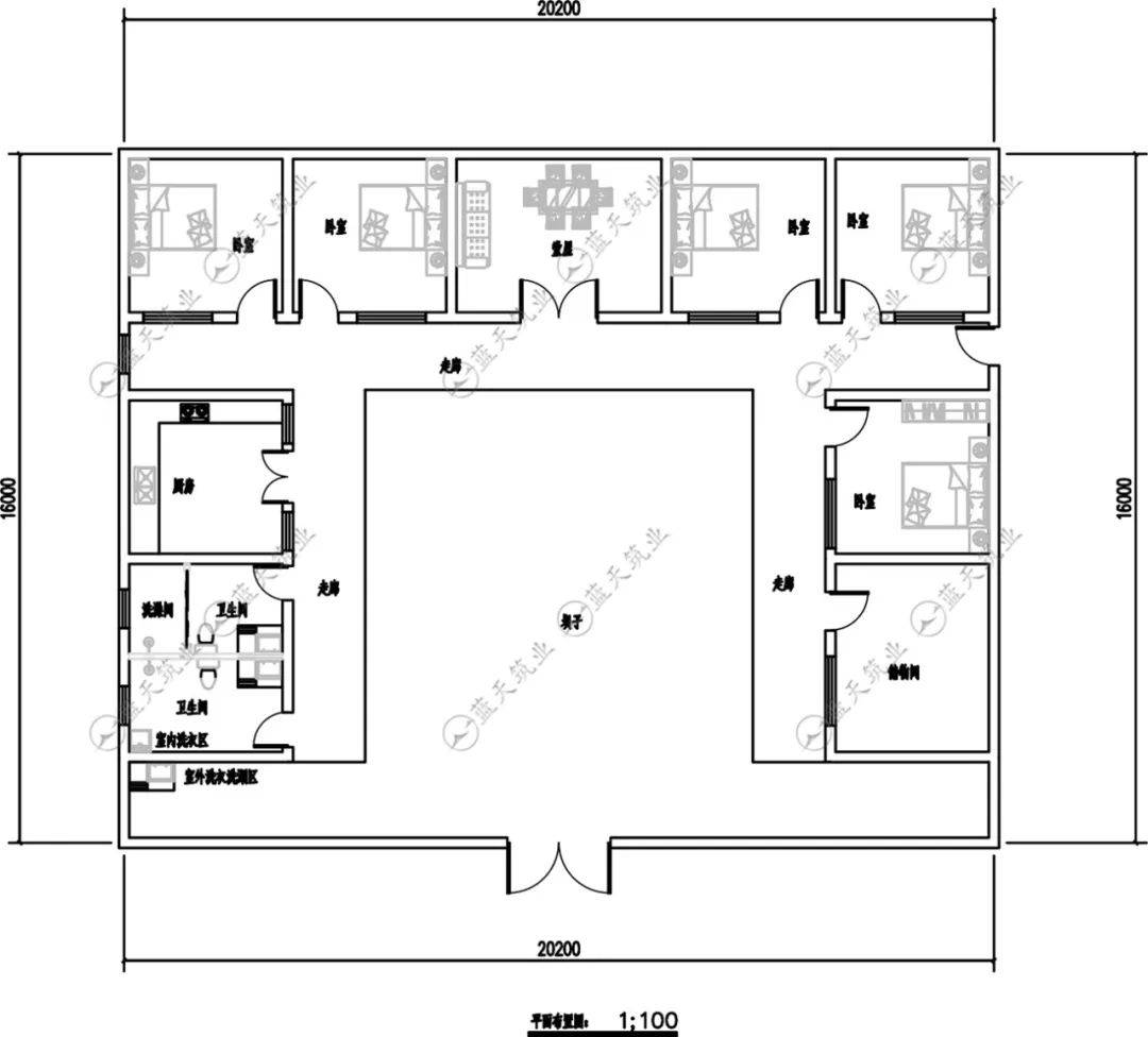 完全符合现代建房的四合院施工图纸,施工详细图纸