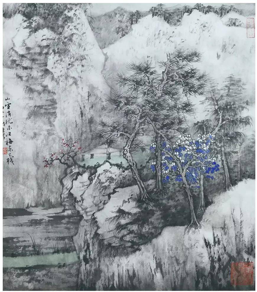 沈一波「雪岭云山」沈一波的山水画透露着一种清幽浑茫之趣,观之令人