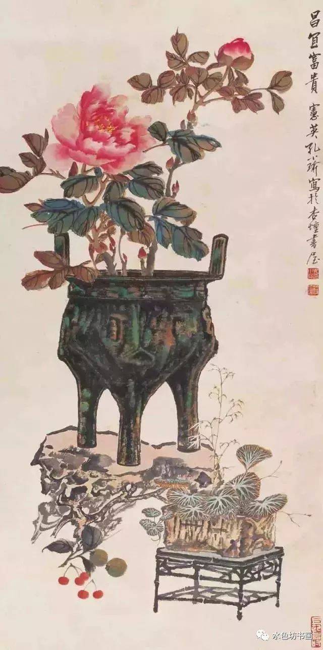 孔小瑜更多博古画欣赏孔小瑜在传统博古画方面有特别钻研与创新,有效