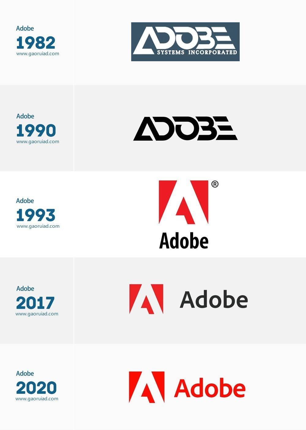 adobe公司a字图标(新配色) adobe公司a字图标扩展图案 adobe品牌logo