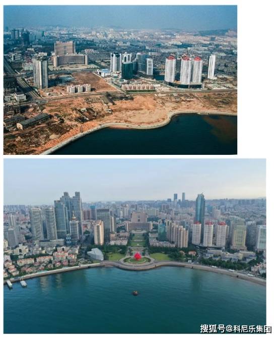 美丽青岛的惊艳时刻 值得我们观赏 今天 我们用一组照片来比较现在和