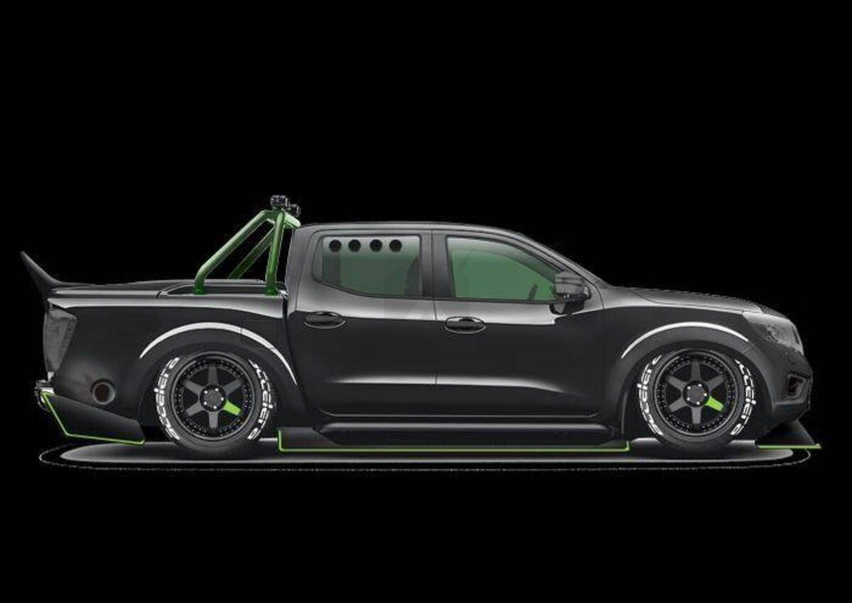 皮卡车身遇超跑引擎,1000匹谁受得了?改装日产纳瓦拉r