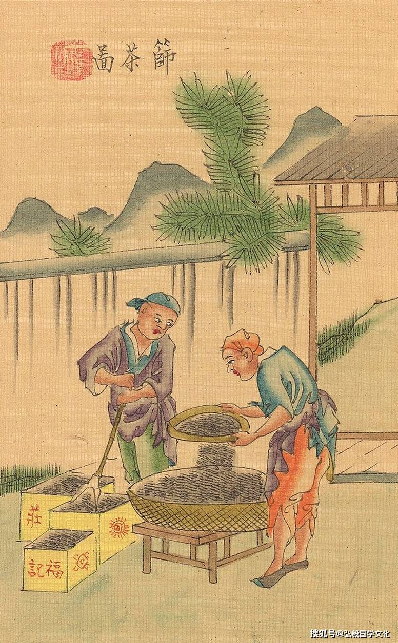 彩繪古籍《茶景全圖》,揭秘古代茶葉製作全過程