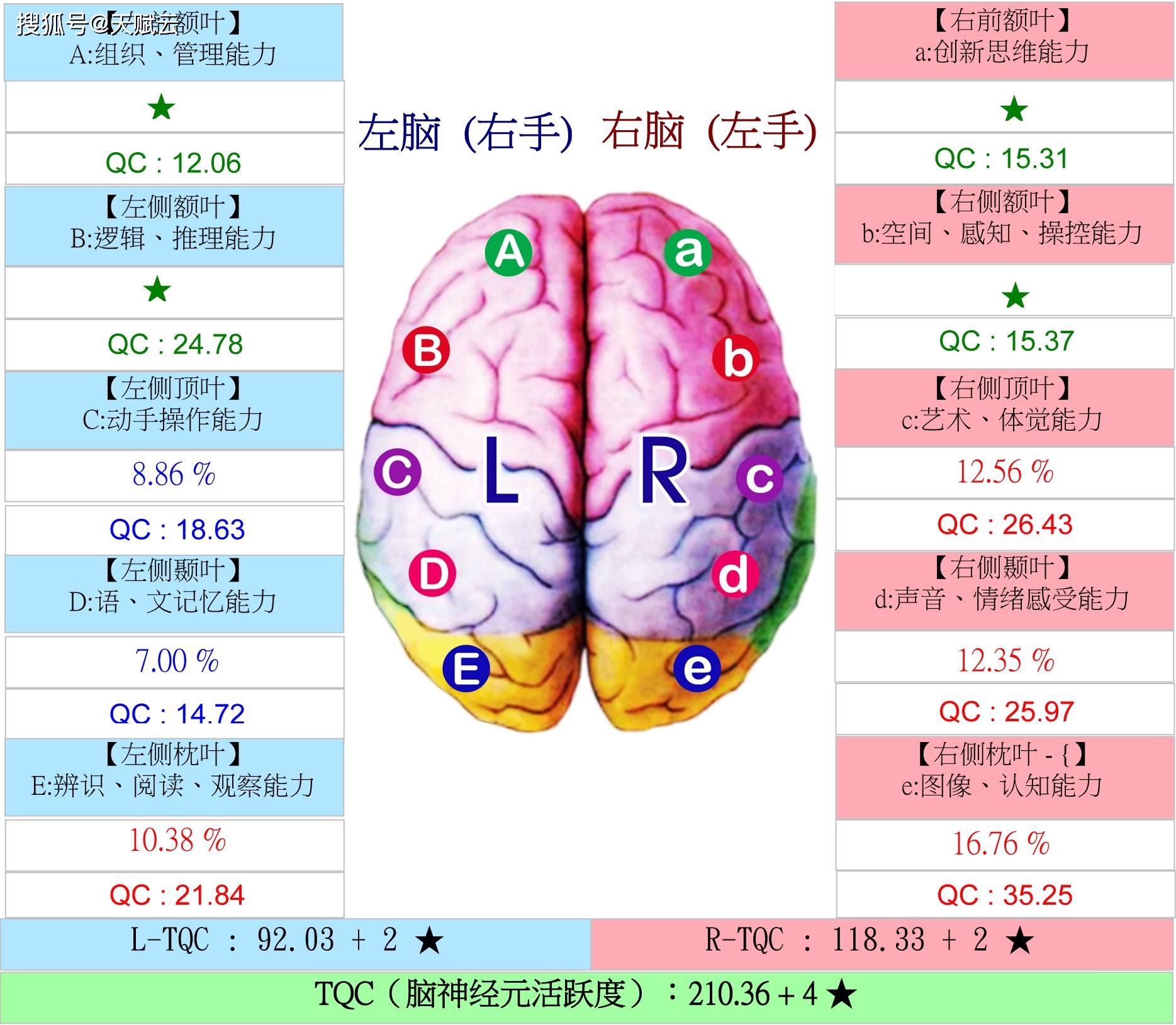 天赋云:大脑图对应才艺课程